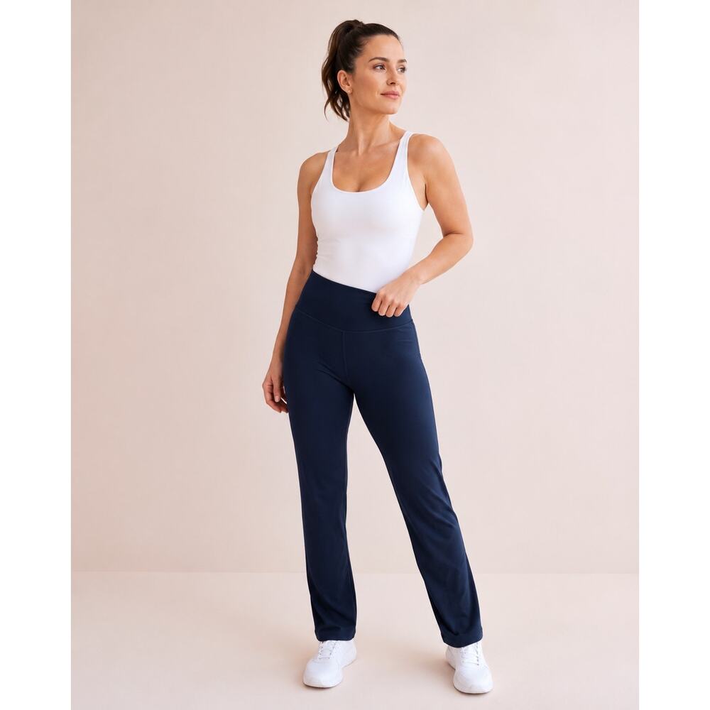 Athleta Elation Straight Leg Pant Women L Navy High Rise SP24 #981680